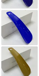 Plastic shoe horn portable lazy shoe lifter long handled hanging shoe helper tool.
