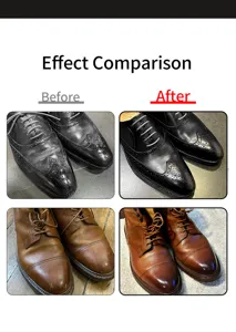 Leder Schuhwachs Poliereffekt Vergleich vor und nach der Behandlung für Glanz und Pflege.