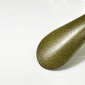 Stainless steel shoehorn portable metal shoe puller with durable hammered finish for daily use.
