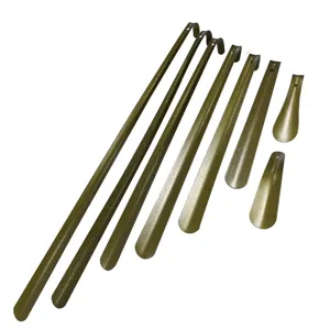 Stainless steel shoehorn set with multiple sizes, heavy duty metal shoe horn for easy wear.