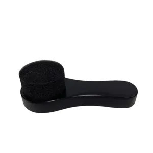 Cepillo de Zapatos con Cabeza de Esponja y Mango Largo de Madera para Cuidado de Cuero