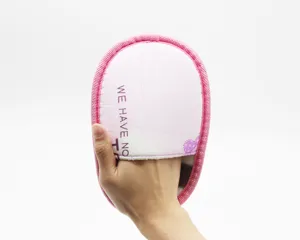 Detail view of the thickened plush shoe cleaning glove with soft wool for daily polishing.