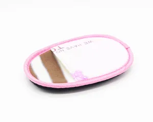 Thickened shoe polishing glove detail view, soft plush surface for leather care and cleaning.
