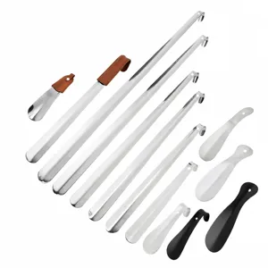 Stainless Steel Shoe Horn Metal Long Handle Shoehorn Portable Shoe Helper Tool With Hanging Hole For Men Women