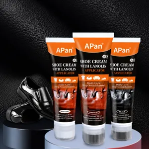 APan 80g Lederpflege Schuhcreme Lanolin Creme Wasserdicht Glanz Pflege Politur