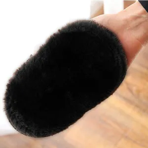 Faux Wool Shoe Polishing Glove Soft Plush Shoe Shine Mitts Cleaning Tool For Leather Shoes Care Household Cleaning