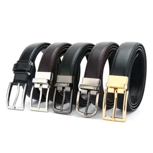 Men Women Genuine Leather Casual Business Belt Classic Metal Pin Buckle Waistband Adjustable Fashion Pants Belt