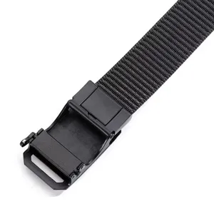 Men's casual nylon tactical belt with metal automatic buckle for outdoor daily wear.