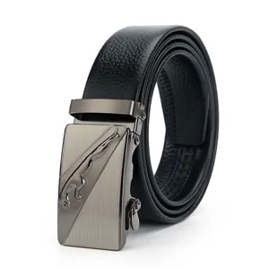 Men's automatic buckle leather belt business casual waist belt stylish accessory for men