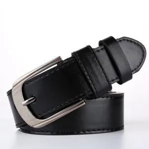 Men's Casual Faux Leather Belt With Alloy Pin Buckle Minimalist Fashion Jeans Belt For Daily Wear