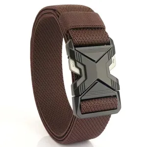 Men's tactical nylon belt with quick release buckle, durable outdoor heavy duty utility belt.