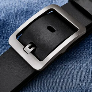 Heren lederen riem met metalen doorn gesp casual business broek riem voor mannen