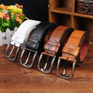 Men's Casual PU Leather Belt Retro Metal Pin Buckle Waistband Classic Business Fashion Jeans Belt For Youth Daily Wear