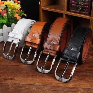Men's leather belt casual business vintage pin buckle belt multi-color stylish accessory