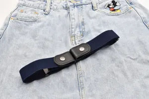 Buckle-free elastic lazy belt for women, invisible stretch belt for jeans, stylish design.