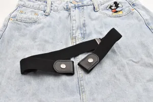 Buckle-free elastic invisible waist belt for women, stretch stretchless comfort jean belt.
