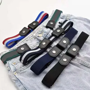 Buckle-free elastic stretch belt for women, invisible lazy belt for jeans, adjustable design.