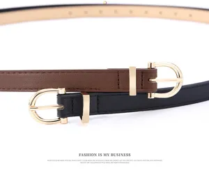 Ceinture fine femme boucle ardillon design minimaliste élégant en cuir PU pour jean quotidien