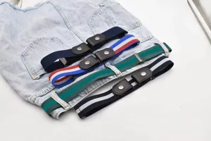 Women's buckle-free elastic invisible waist belt for jeans, comfortable stretch belt.