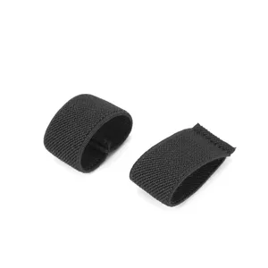 Boucles de ceinture élastiques noires anneaux de rechange pour taille de pantalon nylon 2pcs
