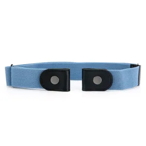 Cinturón Invisible Elástico de Lona para Mujer Banda de Cintura Elástica Ajustable Sin Hebilla para Jeans Pantalones