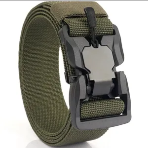 Tactical nylon stretch belt with quick release buckle for outdoor training use easily