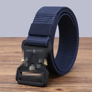 Men's tactical nylon belt with heavy duty quick release buckle for outdoor and casual wear.