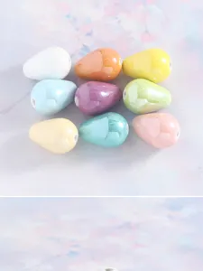 Bunte galvanisierte Makronen Keramik Wassertropfen Perlen für DIY Armband Schmuckherstellung.