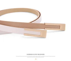 Femme fine ceinture minimaliste boucle métal sangle taille accessoire mode quotidien