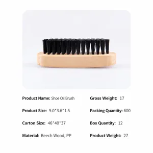 Wooden shoe brush multi-functional cleaning brush for leather shoes and clothes care