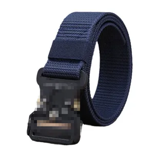 Men tactical nylon belt with quick release buckle outdoor military training heavy duty strap