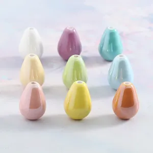 Bunte keramische Tropfen Perlen für DIY Schmuckherstellung, glatte gerade Loch Armband Materialien.