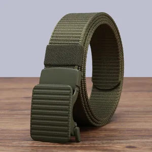 Herren Taktischer Nylon Canvas Gürtel mit Legierung Automatik Schnalle, Outdoor Militär Stil.