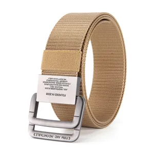 Cinturón táctico de nylon casual para hombres y mujeres con hebilla de anillo de metal resistente.
