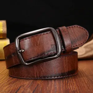 Ceinture en Similicuir Décontractée pour Homme Boucle à Ardillon Rétro Ceinture de Mode Simple pour Pantalon de Jeune Accessoires Quotidiens