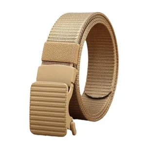 Herren Kaki Taktischer Nylon Canvas Gürtel mit Automatischer Schnalle für den Alltag