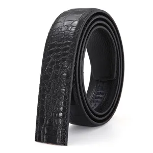 Ceinture homme motif crocodile noire lanière de remplacement business et loisirs