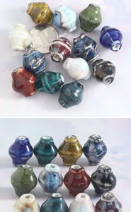 High-temperature retro Jingdezhen ceramic beads conch shaped loose beads DIY jewelry making