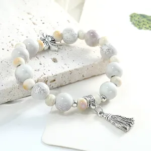 Jingdezhen Ceramic Beaded Bracelet New Chinese Style National Tide Handmade Woven Jewelry Gift for Women