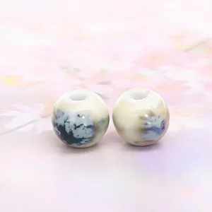 High temperature ceramic round beads detail, DIY jewelry making loose beads accessory.