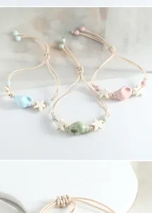 Jingdezhen Keramik Muschel Seestern gewebtes Armband süßer Ozean Stil Schmuck Damen