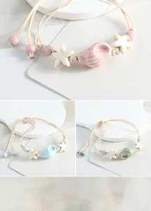 Ozean Stil Keramik Muschel und Seestern geflochtenes Armband schöner Schmuck für Damen