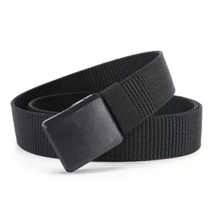 Men's Casual Tactical Nylon Belt Outdoor Student Military Training Canvas Belt Plastic Buckle Daily Wear