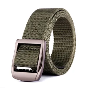 Military tactical nylon belt with metal buckle outdoor canvas belt casual sports pants strap