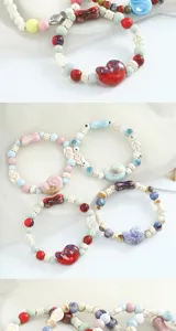 Handcrafted Jingdezhen ceramic beaded bracelet sweet niche design versatile women jewelry