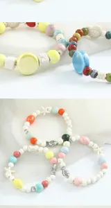 Jingdezhen ceramic beaded bracelet sweet cute ocean style multi color handmade jewelry gift