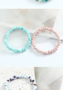 Bracelet de perles en céramique Jingdezhen pour femmes artistique frais et simple style.