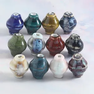 Jingdezhen ceramic beads conch shaped loose beads DIY jewelry making necklace accessories