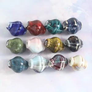 High temp ceramic beads conch shape loose beads for DIY jewelry making and necklace accessory
