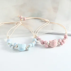 Jingdezhen Keramik Katze Armband süße Ozean Serie Perlen Armband für Damen Modeschmuck